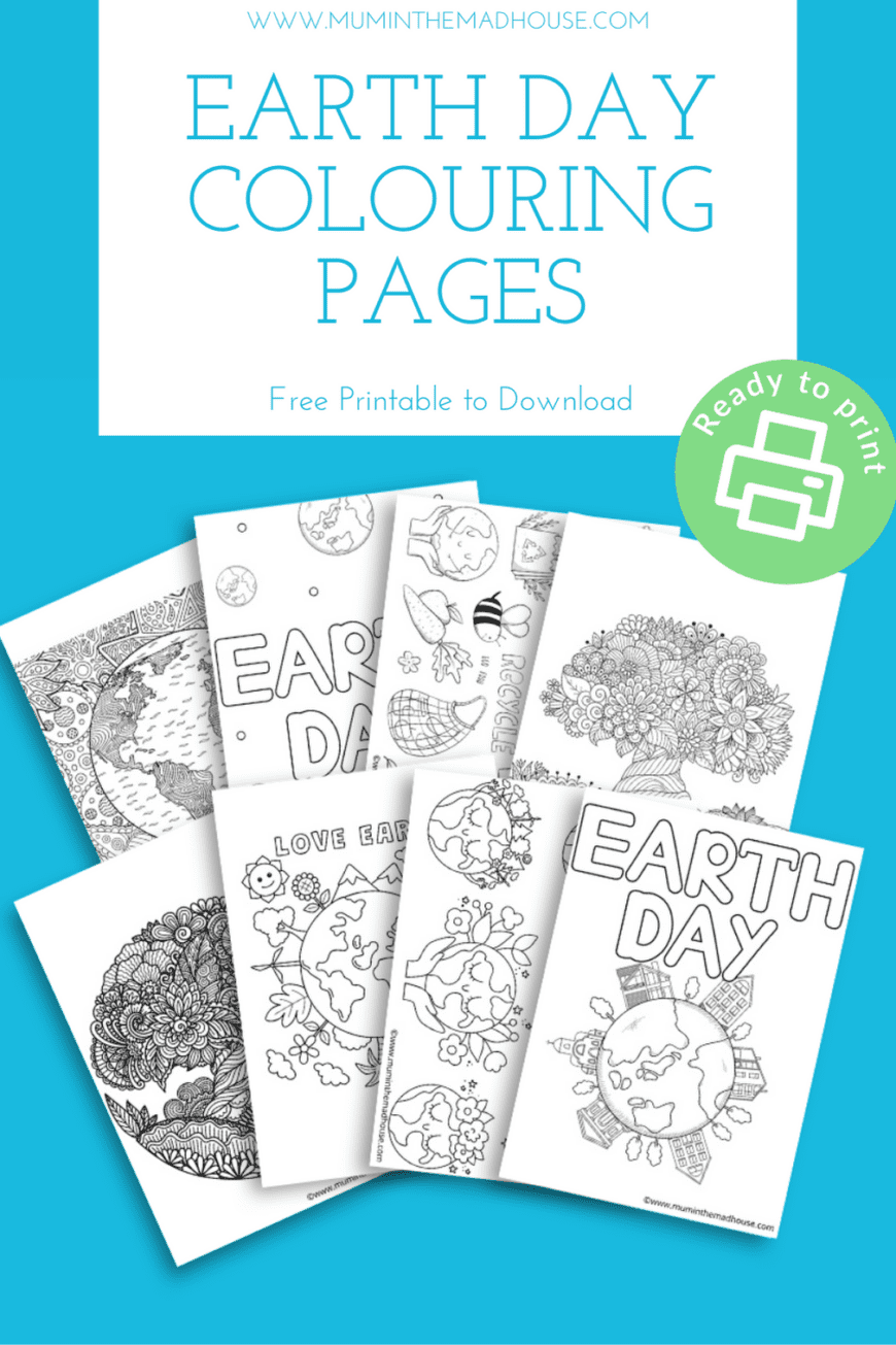 Download our free Earth Day Printable Coloring pages.  They are a great way to talk about Earth Day on April 22nd 