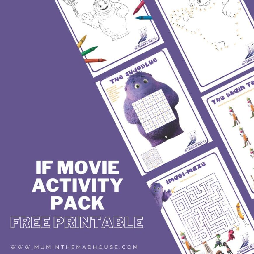 We have a fabulous IF Movie activity pack for you to download and print for free.  If you haven't heard of IF yes, you soon will.  IF stands for Imaginary Friend and is about a girl named Bea who discovers that she can see everyone’s imaginary friends (or IF's)! 