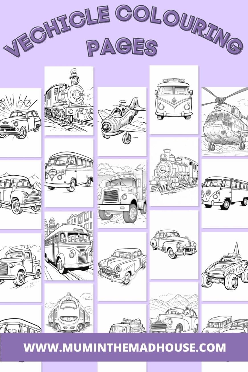 Check out our collection of printable vehicle coloring pages for your next family road trip. Download over 80 pages of printables free of charge