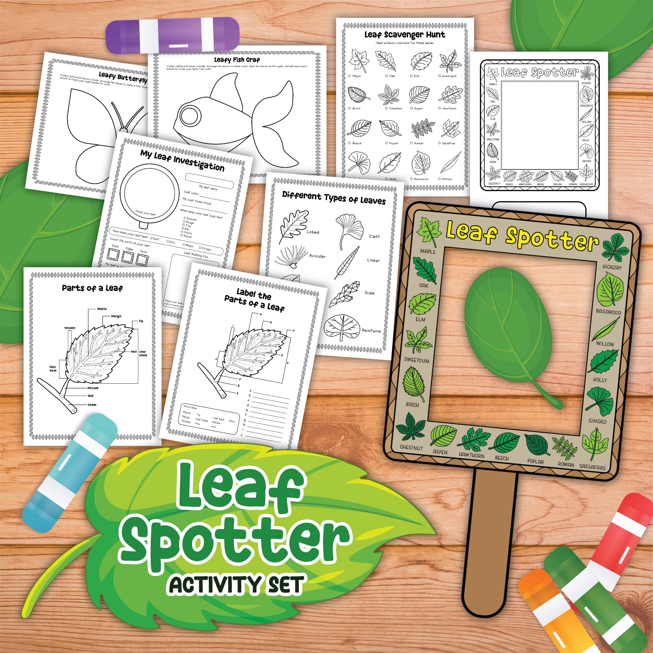 Free Printable Leaf Activities and Leaf Spotter for Kids